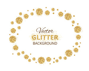 Shiny background with golden glitter dots decoration