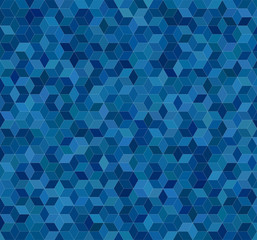 Blue 3d cube mosaic pattern background