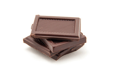 Roughly cut chunks of a chocolate bar