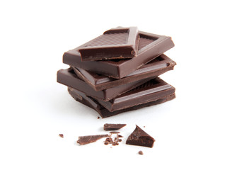 Roughly cut chunks of a chocolate bar