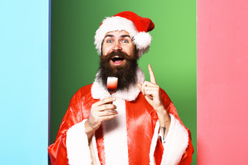 smiling bearded santa claus man