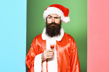 serious bearded santa claus man