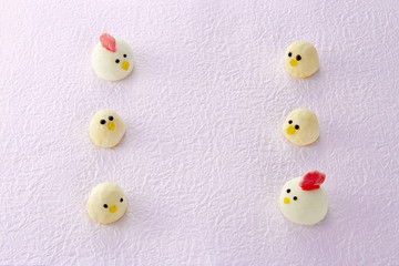 酉年　スイーツ(マシュマロ)　鶏　ひよこ