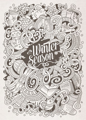 Cartoon doodles Winter season illustration