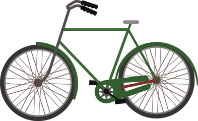 Fototapeta premium Classic green bicycle isolated