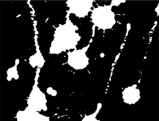 Obraz premium Ink splash, stains and strokes. Paint splatter. White blots on black. Splatter Background. Vector illustration. Abstract background. Grunge template. 