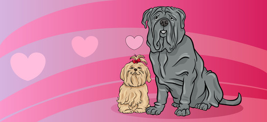dogs in love valentine card