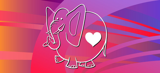 valentine card with elephant