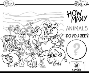 count the animals for coloring