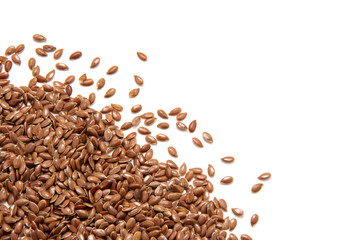 Flax seeds isolated on white