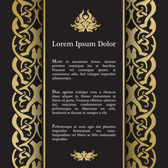 Fototapeta na wymiar Invitation card with arabesque decor