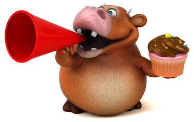 Naklejka premium Fun cow - 3D Illustration