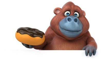 Naklejka premium Fun orangoutan - 3D Illustration