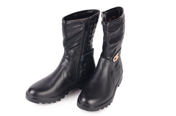 Women's autumn boots isolated on white