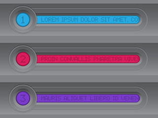 Tech infographic design with colorful lcd displays