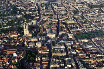 Obraz premium Zagreb city center from air