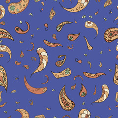 Seamless pattern with vintage decorative elements.