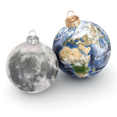 3D rendering Christmas ball Planet Earth