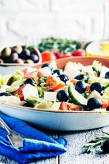 Greek salad with fresh vegetables