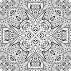 Abstract vector decorative ethnic hand drawn sketchy contour sea