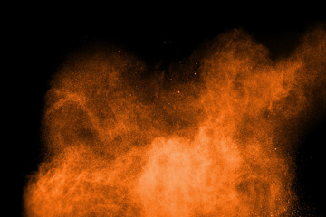 abstract powder splatted background. Powder explosion on black b