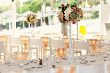 Stylish beautiful luxury wedding decor