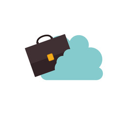 Suitcase and cloud computing icon. Storage technology and virtual theme. Isolated design. Vector illustration