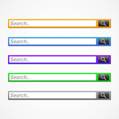 Set of Colored Search Bars, vector 