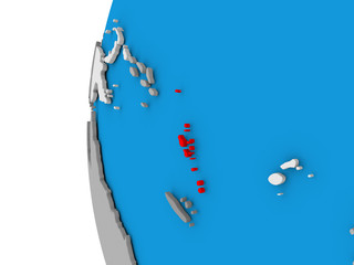 Fototapeta premium Vanuatu on globe
