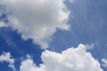 blue sky and big cloud with covered raincloud beautiful in nature