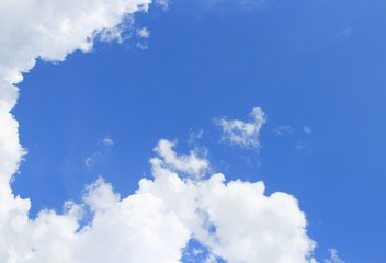 Obraz premium blue sky and big cloud with covered raincloud beautiful in nature