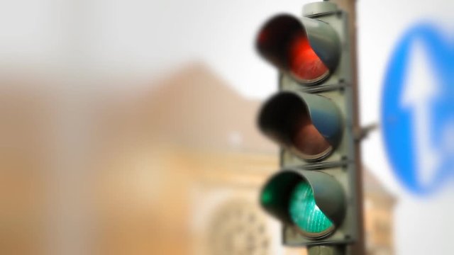 out of focus traffic lights