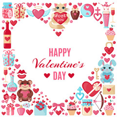 Valentine's day card in shape of heart.