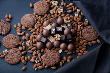 almond with candy and cookies