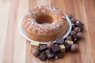 almond with candy and cookies, pie