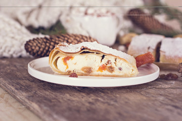 strudel with dried fruits