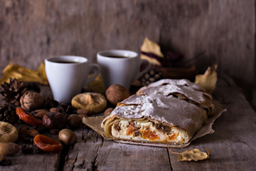 strudel with dried fruits