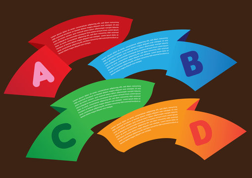 Colorful Banner with Alphabet Bullet Points Layout Design Vector