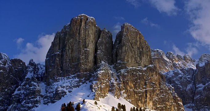 Mountains in the evening light at the italian Dolomites inn campitello di Fassa, Covara and Livinallongodel co di Lana South Tyrol Alps Italy