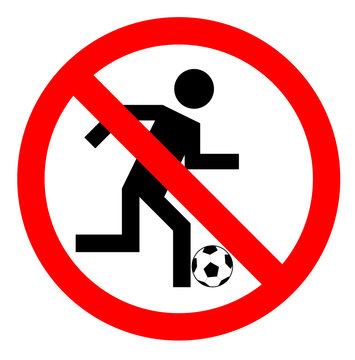  No play or football sign, vector illustration