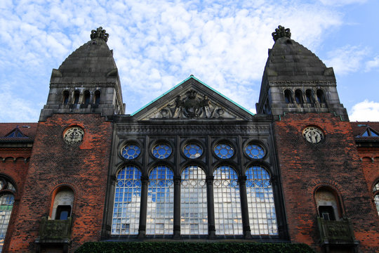 Close-up of the Danish Jewish Museum - Dansk J&oslash;disk Museum, in