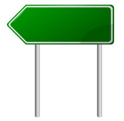 Blank Green Road Sign