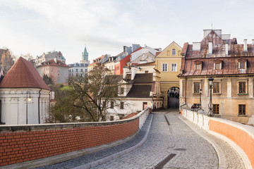 Streets of Lublin old town in Eastern Europe, Poland - obrazy, fototapety, plakaty