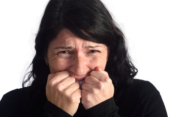 Woman with scary face