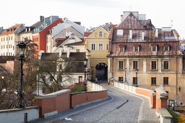 Streets of Lublin old town in Eastern Europe, Poland