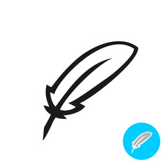Feather single elegant icon