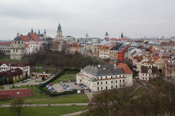 Naklejka na ściany i meble Streets of Lublin old town in Eastern Europe, Poland