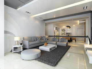 3d rendering of home interior.