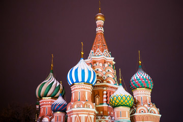 St. Basil's Cathedral. Red Square. Night. Moscow, Russia.