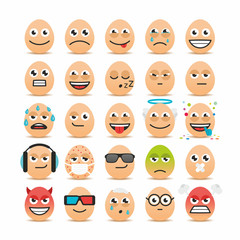 Set of Easter eggs emoticons